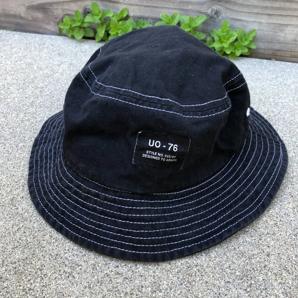 REASON CLOTHING UO-76 Bucket Hat Men's Black One Size Cap Packable Cotton​​​
